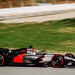 Monopost Audi F1 2026 în timpul testelor, prezentând designul și elementele tehnice pentru noul sezon de Formula 1.