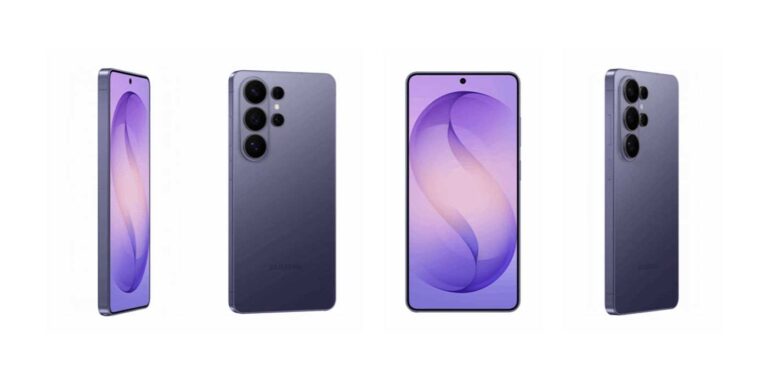Imagine oficială a smartphone-ului Galaxy S26 Ultra, arătând designul și ecranul în cadrul evenimentului de lansare.