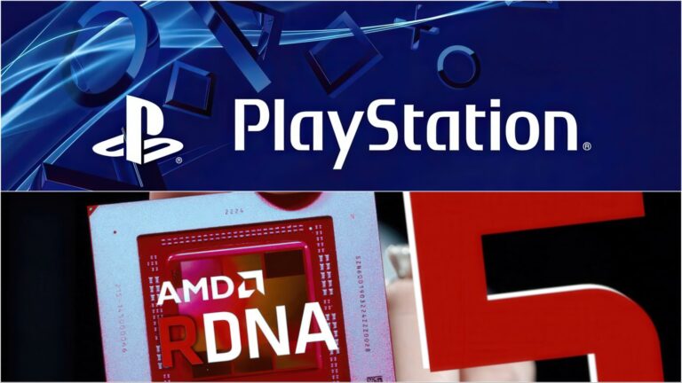 Imagine conceptuală a PlayStation 6 prezentând elemente ale arhitecturii AMD RDNA 5, cu mențiunea lipsei unor funcții complete.